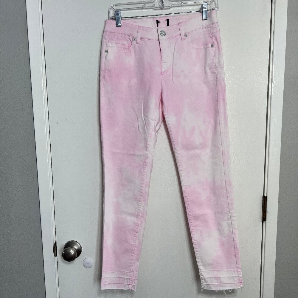 Raffaello Rossi Pink Tie Dye Denim Ankle Jeans Women's Size Euro 36